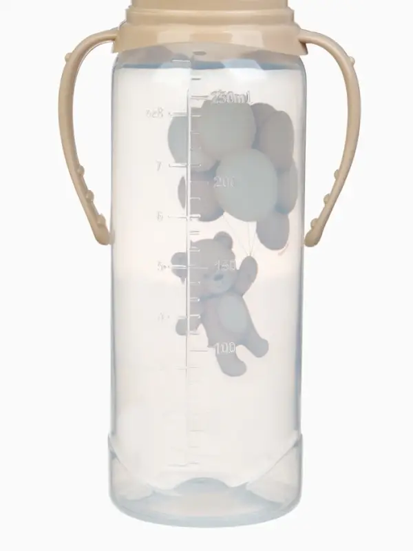 Бутылочка для кормления Baby Bear 250 мл, цилиндр, бежевый Mum&Baby