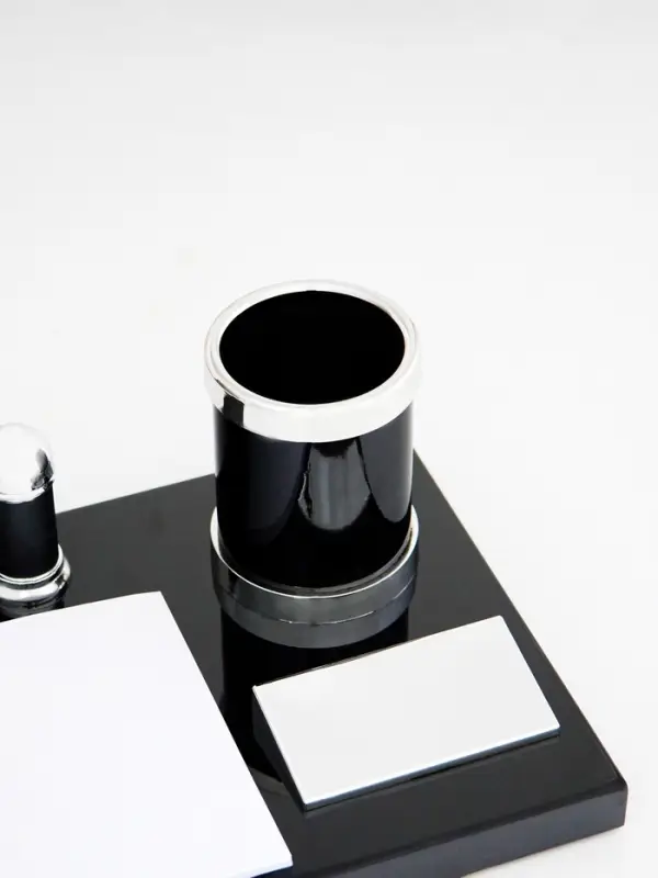 Набор настольный 4 в 1, органайзер с визитницей, черное дерево