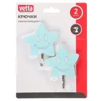 VETTA Набор крючков самоклеящихся, 2шт, акрил, металл, "Настроение", 2 диз, 3 цвета