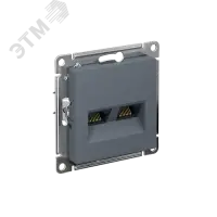 Розетка ATLASDESIGN двойная компьютерная RJ45+RJ45 категория 5E механизм грифель