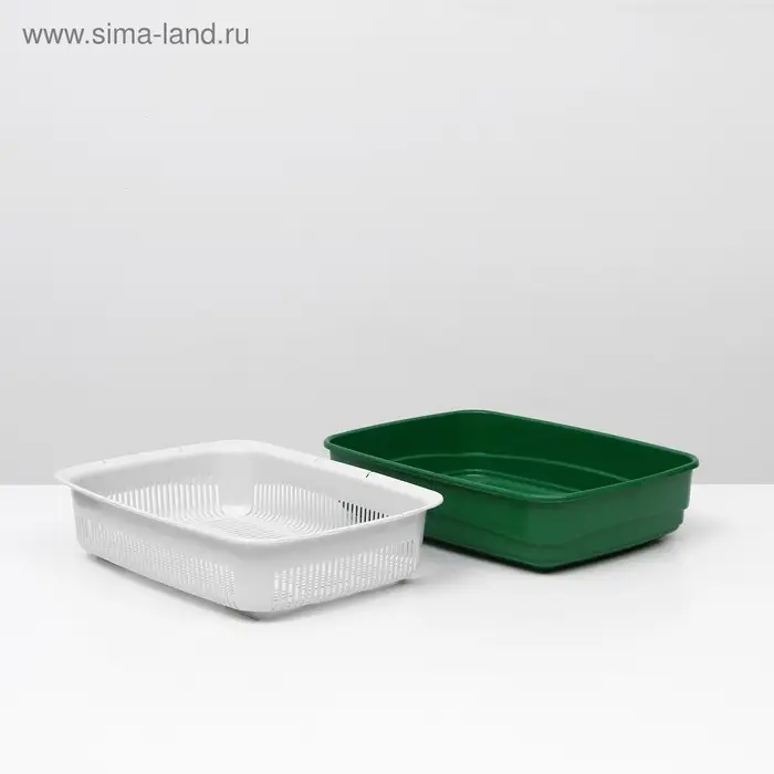 Лоток большой с сеткой Atlantis &laquo;Стандарт&raquo;, 42&times;31&times;10 см, зеленый