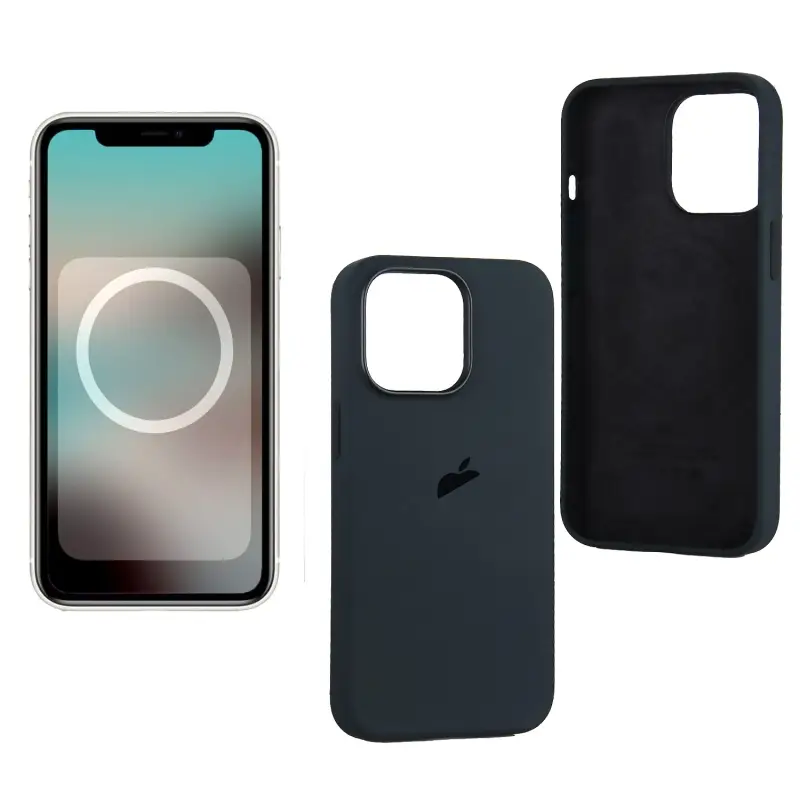 Чехол iPh 13 Pro Silicon Case 100% ORG Midnight (MagSafe + анимация NFC) с LOGO Чехол iPh 13 Pro Silicon Case 100% ORG Midnight (MagSafe + анимация NFC) с LOGO