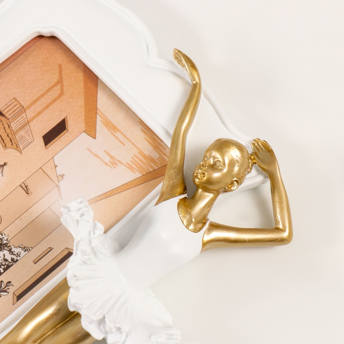 Фоторамка полистоун 10х15 см "Маленькая балерина в белой пачке" 18х5,5х21 см