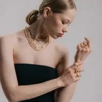 Цепь многослойная &laquo;Три вида&raquo;, железо, 3 яруса, L=30, 32, 40 см, цвет золото