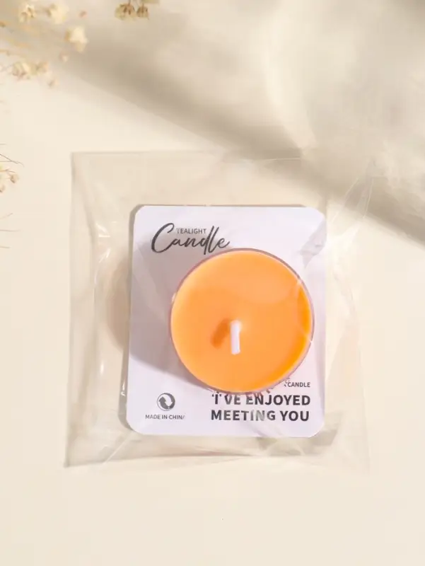 Чайная свеча ароматическая "Круглая" оранж, аромат апельсин 3,8х3,8х1,8 см