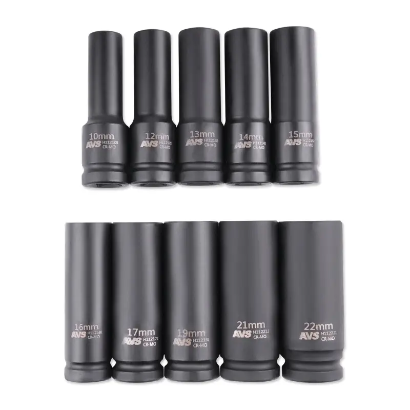 Набор головок торцевых ударных глубоких 1/2"DR (10 - 22 мм) (10 предметов) AVS NG12-10ID