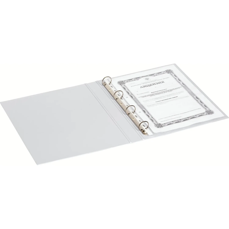 Папка на 4-х кольцах 35мм  серая Россия