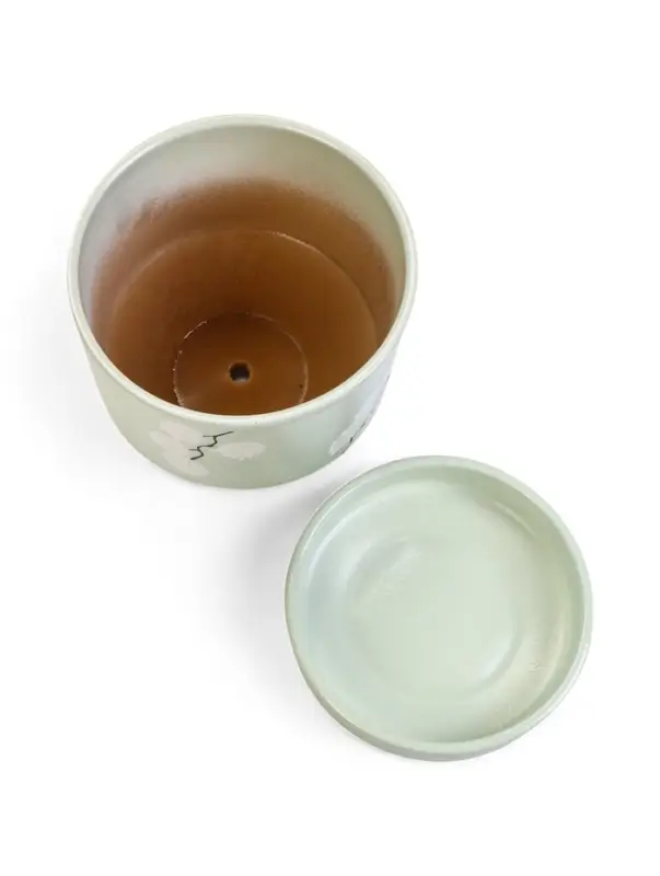 Горшок цветочный с поддоном 3,4 л, керамика  Горшок цветочный с поддоном 3,4 л, керамика "Листья" (М)