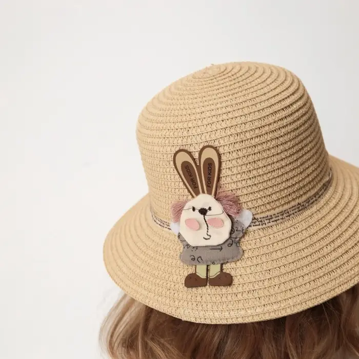 Шляпа для девочки MINAKU «Зайка», цвет молочный, размер 52