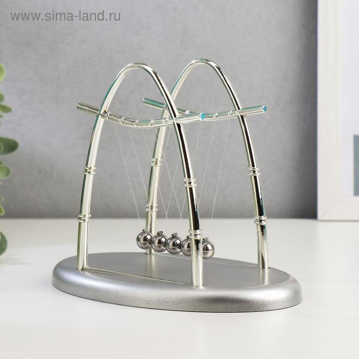 Маятник Маятник "Шары Ньютона" бамбук серебро 14х18х11 см