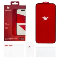 Защитное стекло для iPhone 15 Plus/16 Plus RUBYTAK HD Silk Print