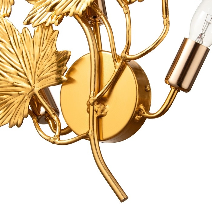 Бра "Клен" 1хЕ14 40Вт золото 55х55х15 см