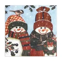 Салфетки новогодние бумажные New Line Fresco &laquo;Снеговички&raquo; 2 слоя, 33&times;33 см, 20 шт.