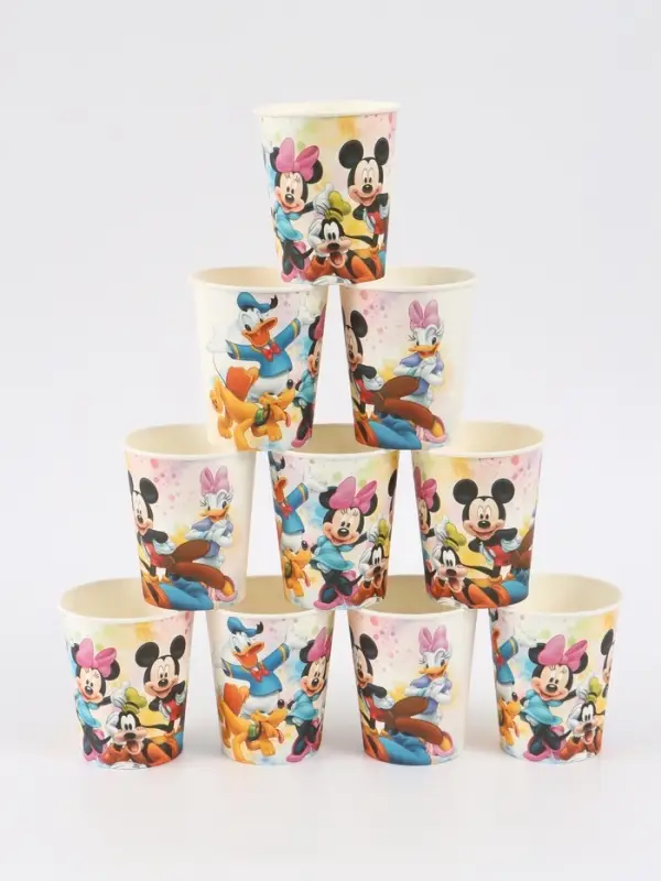 Посуда одноразовая бумажная на 10 персон: стаканы, тарелки, скатерть, Друзья