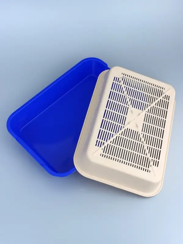 Туалет средний с сеткой 36&times;26&times;6.5 см, тёмно-синий/бежевый