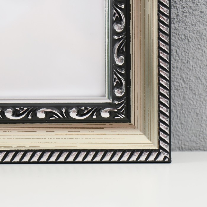 Фоторамка пластик Фоторамка пластик "МИРАМ" 20х25 см серебро (пластиковый экран)