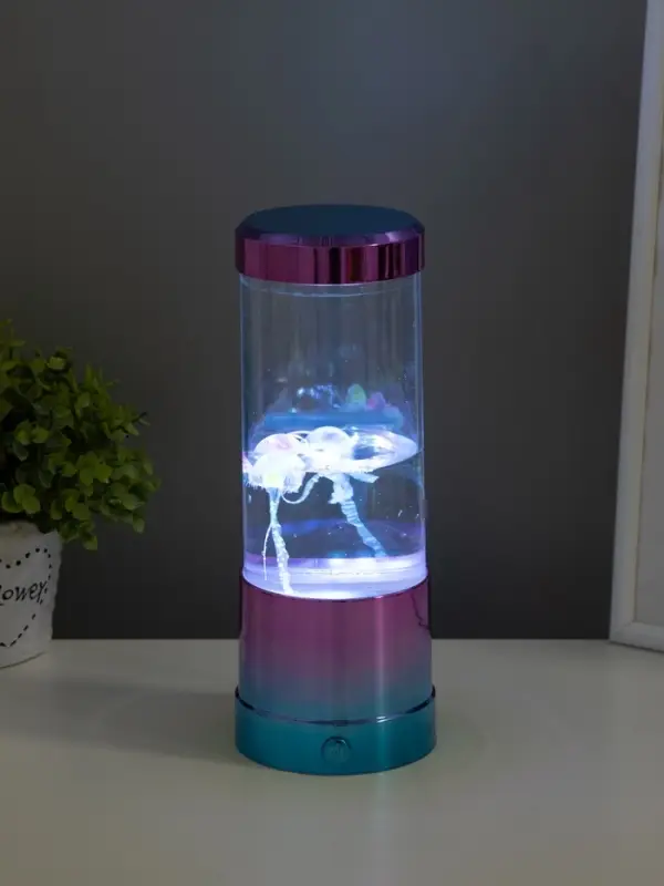 Светильник  Светильник "Медузы" LED, RGB, USB, 3-5Вт, розово-голубой металлик 9х9х3 см