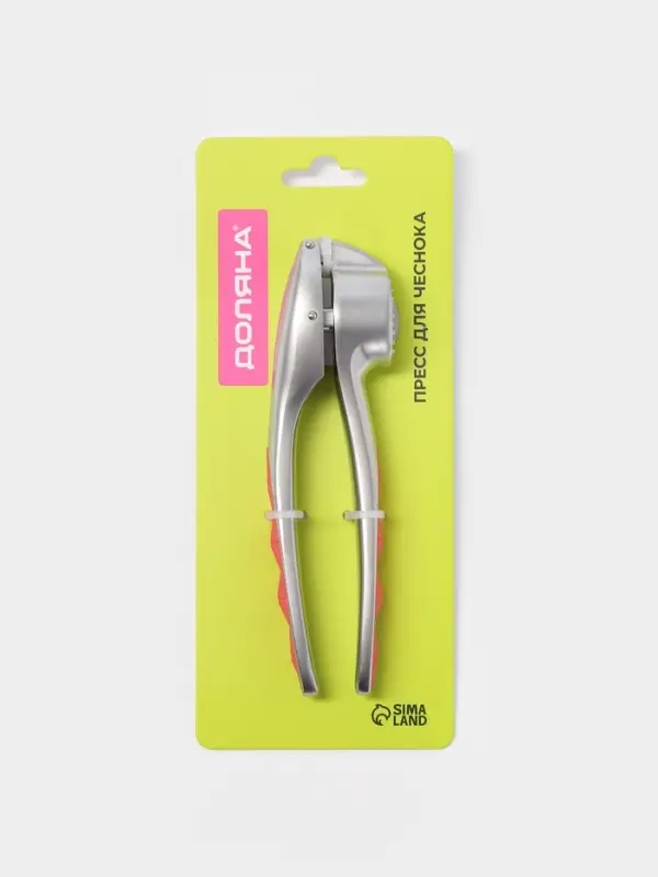 Пресс для чеснока Доляна Redline, 4&times;2.9&times;16 см, нержавеющая сталь, красный