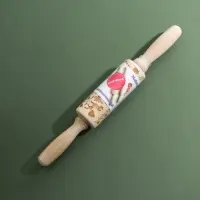 Скалка текстурная новогодняя Доляна, фигурная, 30&times;4 см, рабочая часть 11.5 см, вращающаяся