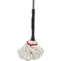 Швабра веревочная д/пола отжимная х/б вращающ. металл ручка 135см