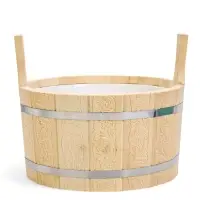 Шайка для бани и сауны &laquo;Русский узор&raquo;, 8 л, деревянная, пластиковая вставка, &laquo;Добропаровъ&raquo;