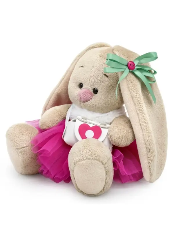 Мягкая игрушка &laquo;Зайка Ми&raquo;, в меховом воротничке и юбочке, 15 см