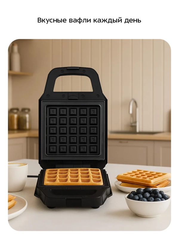 Вафельница для бельгийских вафель КТ-3653 - 600 Вт Вафельница для бельгийских вафель КТ-3653 - 600 Вт