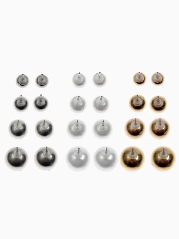 Серьги пусеты QF &laquo;Рэйчел&raquo;, 12 пар, бусины d=6-12 мм, цветные