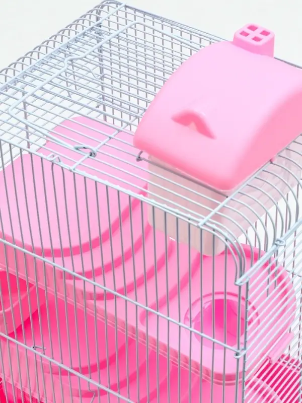 Клетка для мелких грызунов &laquo;Пижон&raquo;, с наполнением, 27&times;21&times;40 см, розовая