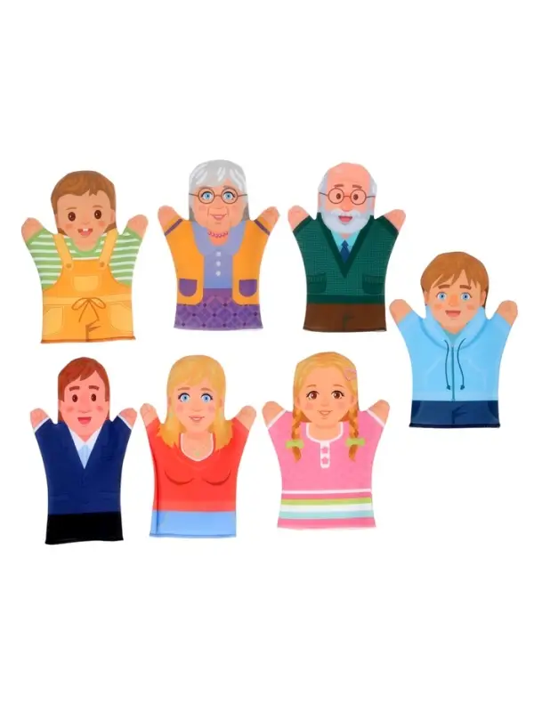 Домашний кукольный театр &laquo;Семья&raquo;, 7 кукол-перчаток