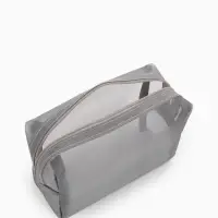 Косметичка Classic, полупрозрачная, на молнии, серая
