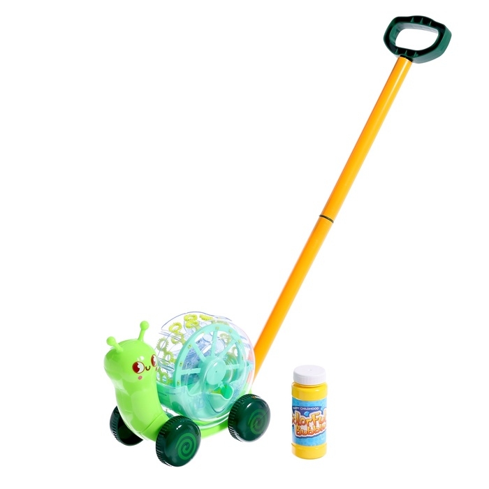 Каталка-генератор мыльных пузырей «Улитка», на палке Каталка-генератор мыльных пузырей «Улитка», на палке