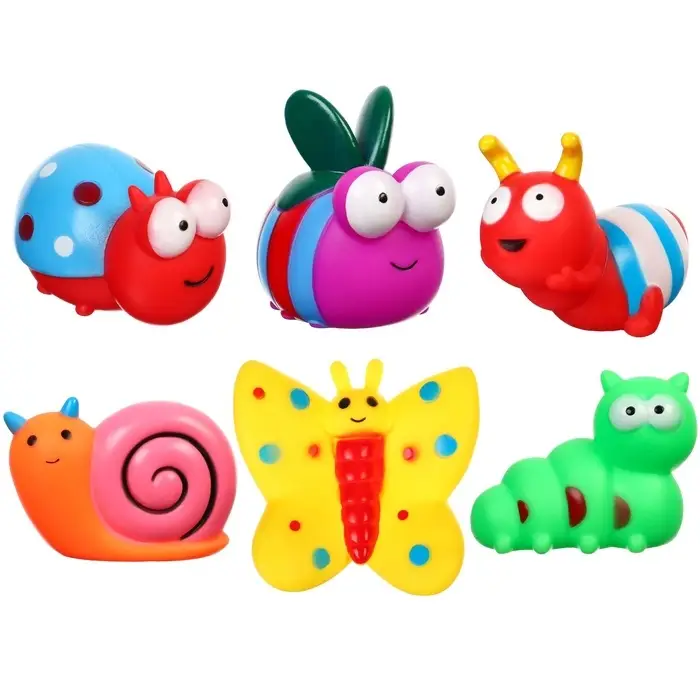 Резиновые игрушки для ванны Крошка Я &laquo;Букашечки&raquo;, с пищалкой, в наборе 6 шт.