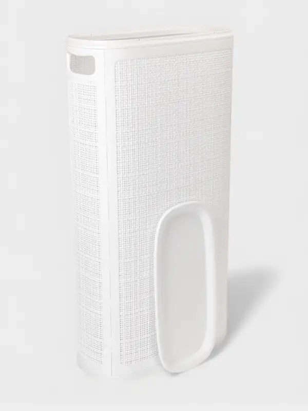 Плетёная корзина для белья с крышкой &laquo;Лён&raquo;, 60 л, 43&times;20&times;80 см, белая