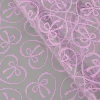 Пленка для цветов "Бантики", св. сиреневая, 0,6 х 9.3&plusmn;5% м, 40 мкм, 200 гр