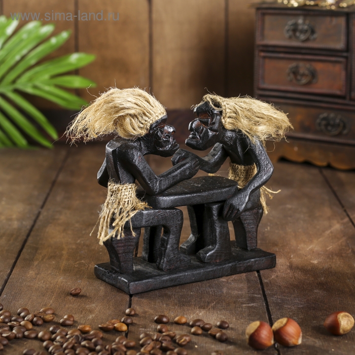 Сувенир «Аборигены и армреслинг», 18×16×9 см, дерево Сувенир «Аборигены и армреслинг», 18×16×9 см, дерево