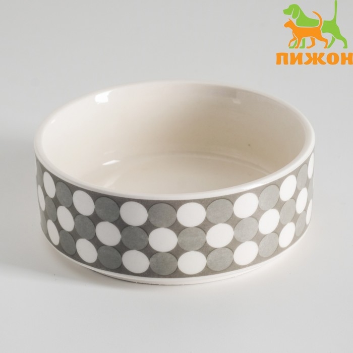Миска керамическая  Миска керамическая "Горошек" 200мл, 10,5 х 4 см, серая