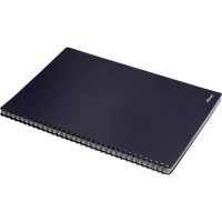 Бизнес-тетрадь Комус А4 100л, кл., обл пластик, спираль, синяя Classic