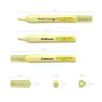 Маркер текстовыделитель ErichKrause Liquid Visioline V-14 Pastel, 0.6-4.0 мм, жидкие чернила на водной основе, жёлтый
