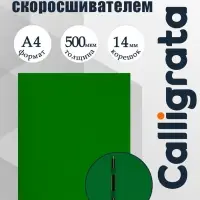 Папка с пластиковым скоросшивателем А4, 500 мкм, корешок 14 мм, Calligrata, до 100 листов, зелёная