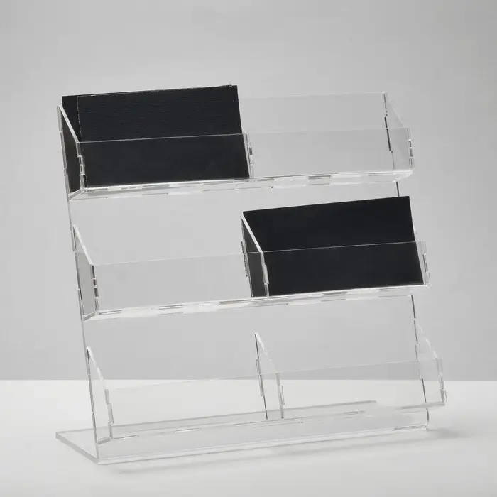 Подставка для визиток, 6 мест, 19&times;19&times;9.5 см, оргстекло 2 мм