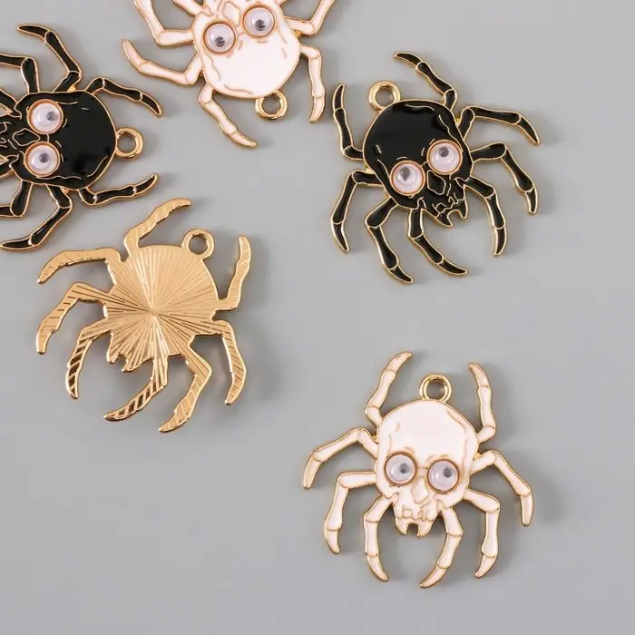 Декор для творчества металл "Паук" эмаль МИКС 3,4х3,4 см