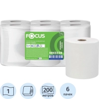 Полотенца бумажные д/дисп. FOCUS Extra Quick 1сл 200м 6рул/уп цел 5043330