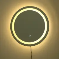 Зеркало интерьерное настенное, с подсветкой, с сенсорной кнопкой, 50&times;50 см