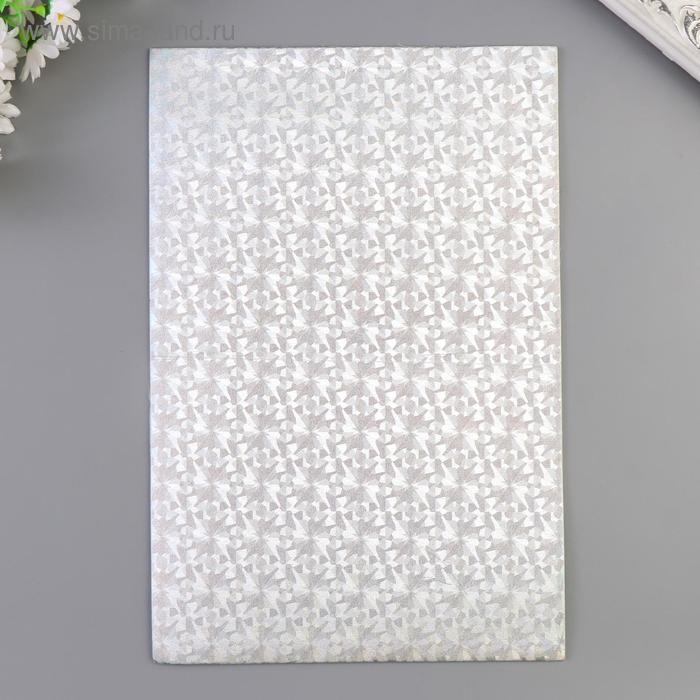 Фоамиран металлизированный  Фоамиран металлизированный "Вспышка серебро" 2 мм формат А4 набор 5 листов