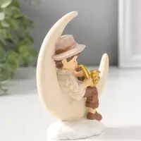 Сувенир полистоун "Мальчик на месяце играет на трубе" 13 см