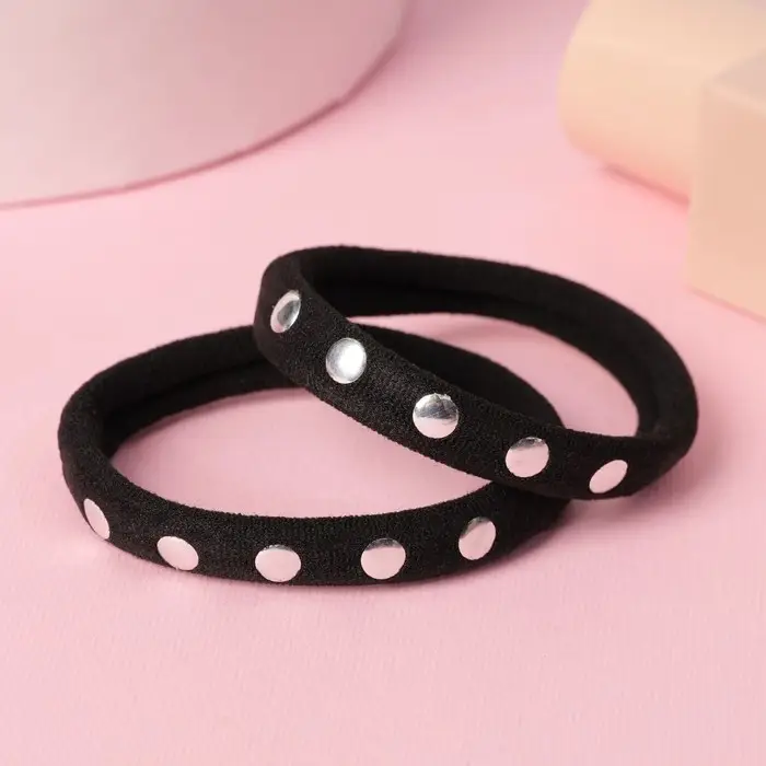 Резинка для волос Резинка для волос "Аманда" (набор 4 шт) круг, 4,5 см, чёрный