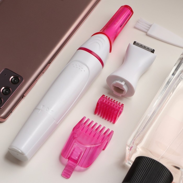 Триммер Luazon LEP-08, для тела/лица, 2 насадки, 1хAA (не в комплекте), бело-розовый Триммер Luazon LEP-08, для тела/лица, 2 насадки, 1хAA (не в комплекте), бело-розовый