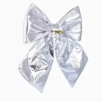 Ёлочная игрушка &laquo;Зимнее волшебство. Бант лоск&raquo; пластик, 24&times;26 см, серебро