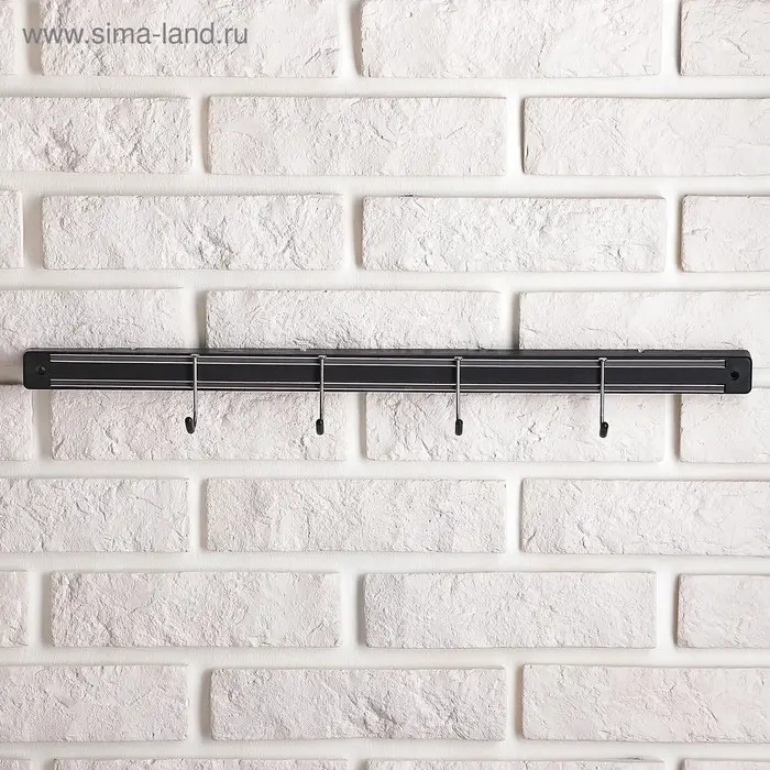 Держатель для ножей магнитный Доляна &laquo;Линия&raquo;, с крючками, 51 см